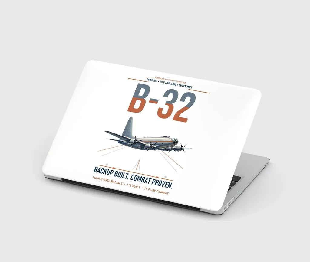 B-32 Dominator design on white MacBook case