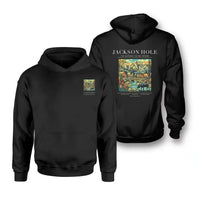 Thumbnail for JACKSON HOLE - Poster - Double-Side Hoodie - Black