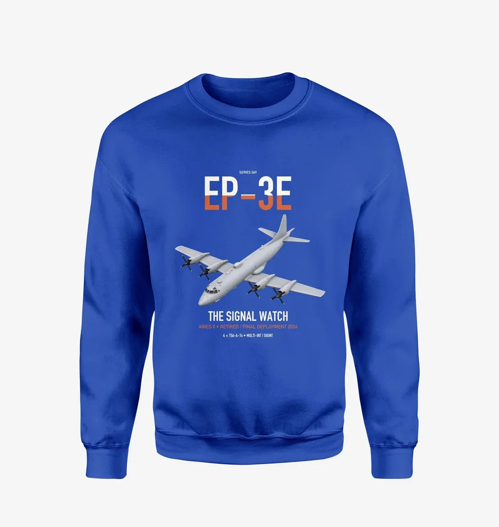 EP-3E ARIES II design on blue sweatshirt