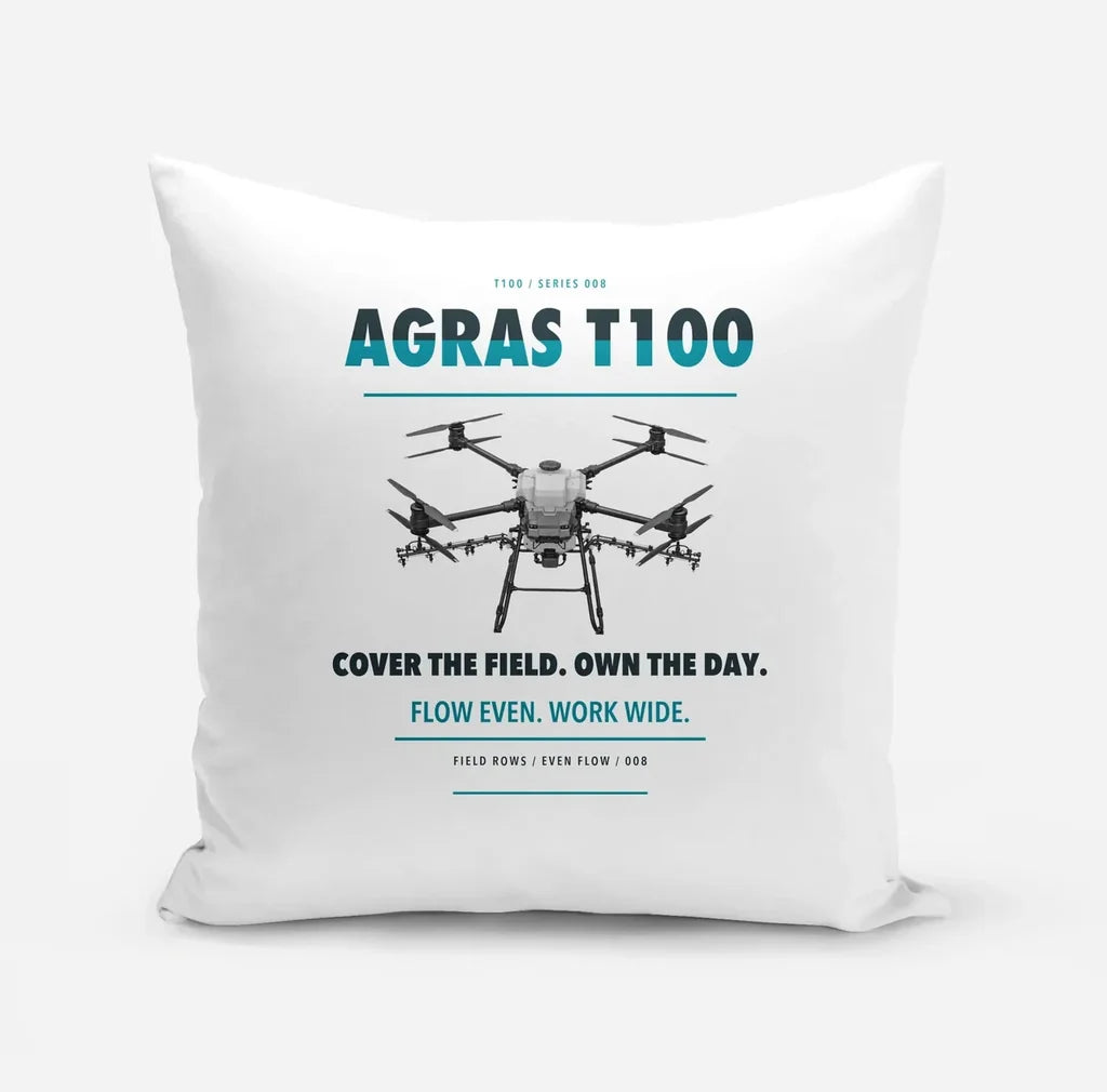 DJI Agras T100 design on white pillow