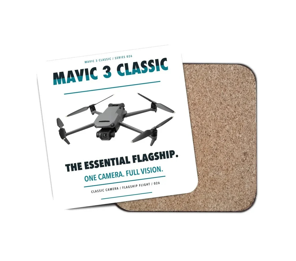 DJI Mavic 3 Classic design on white 1 piece coaster