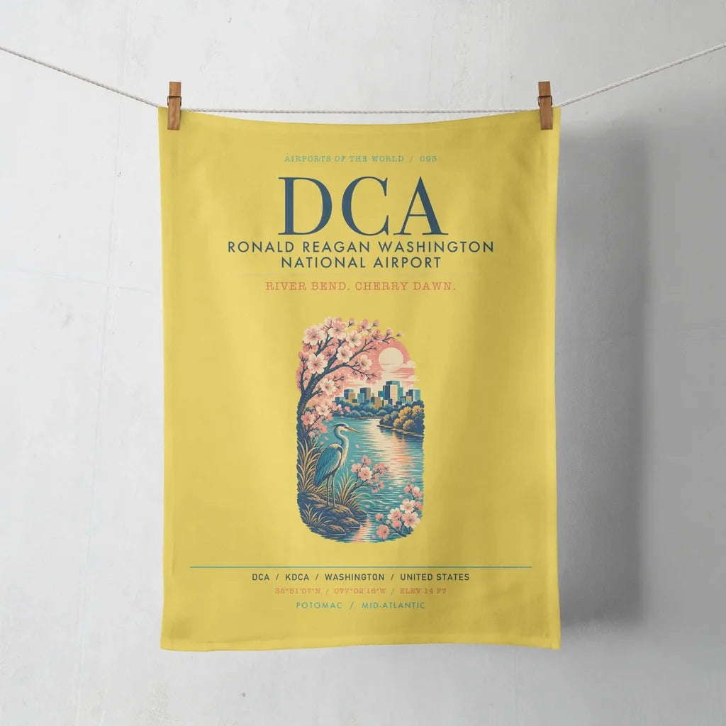 Ronald Reagan Washington National Airport (DCA) design on yellow towel