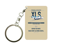 Thumbnail for Cessna Citation XLS design on beige designed key chain, double-side print