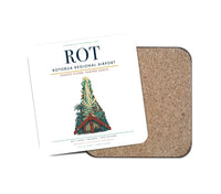 Thumbnail for Rotorua Regional Airport (ROT) design on white 1 piece coaster