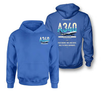 Thumbnail for Airbus A340-200 design on blue hoodie
