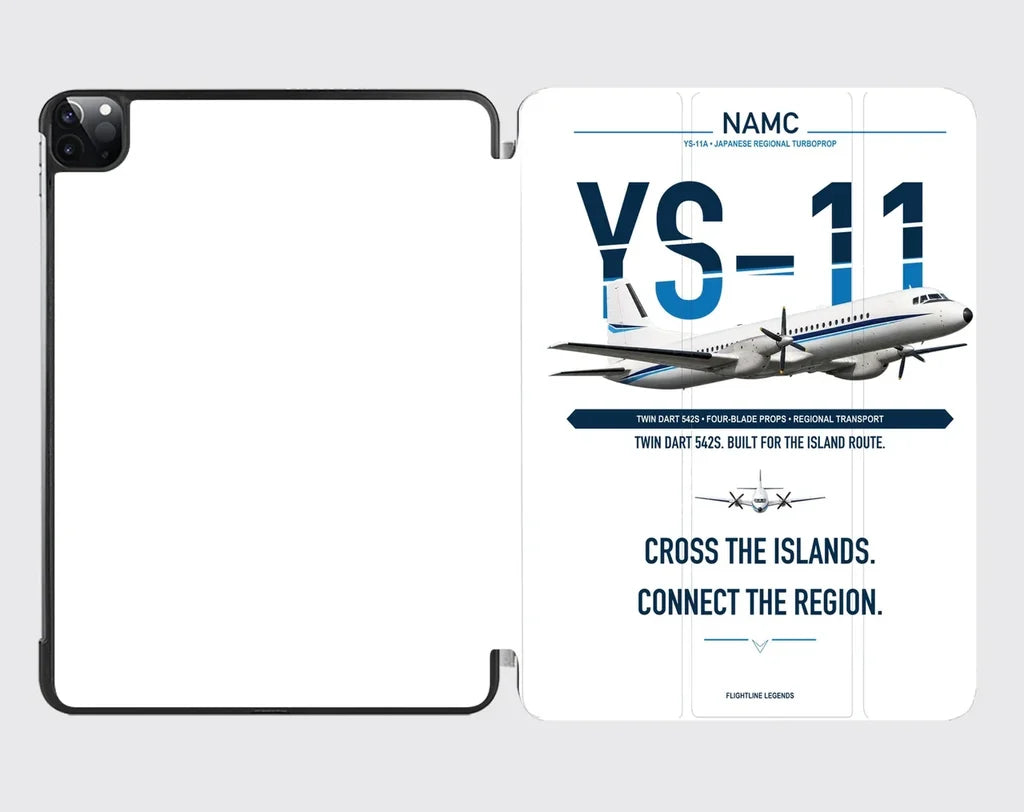 NAMC YS-11A design on white ipad tablet case