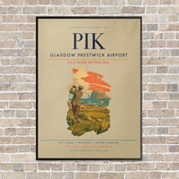 Thumbnail for Glasgow Prestwick Airport PIK vertical canvas print - framed - beige background