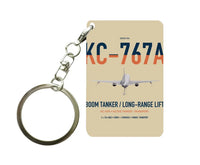 Thumbnail for Boeing KC-767A design on beige designed key chain, double-side print