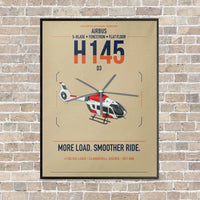 Thumbnail for Airbus H145 D3 vertical canvas print - framed - beige background