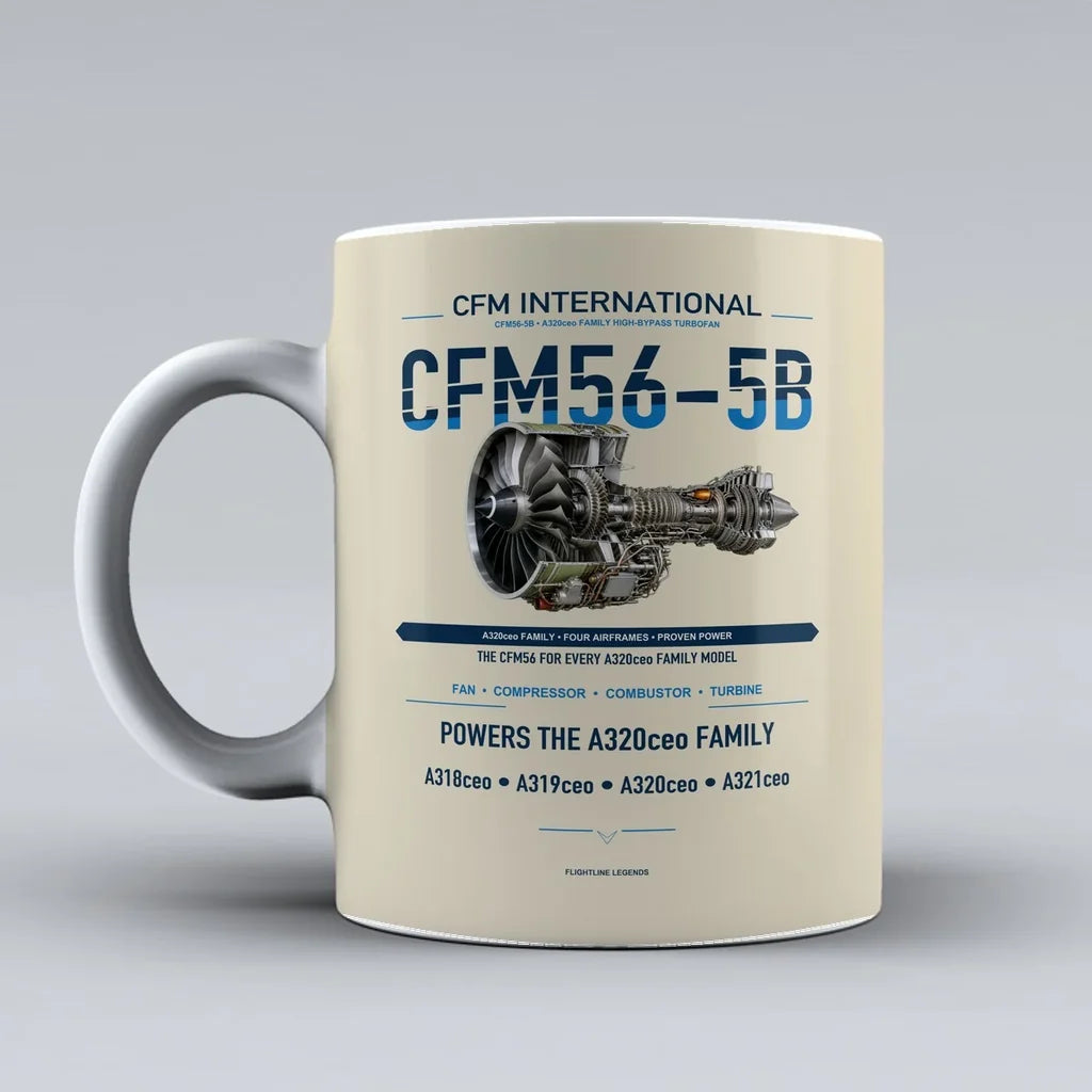 Mug design on beige cfm56 5b