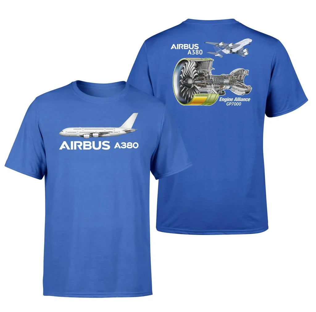 Airbus A380 & GP700 Engine Designed Double-Side aviation t-shirt