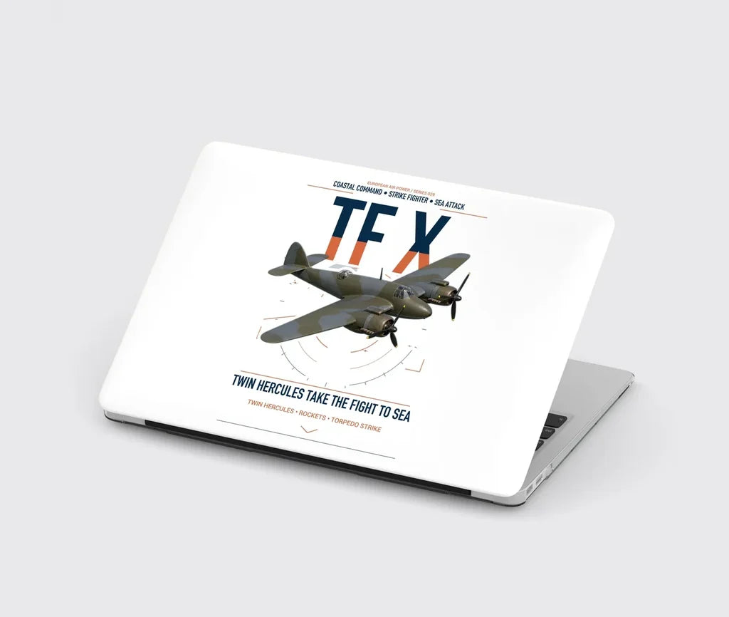 Bristol Beaufighter TF X design on white MacBook case