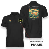 Thumbnail for VINTAGE G4054 - The Last Biplane - Double-Side Polo T-Shirt design on black+name