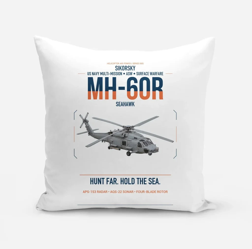 Sikorsky MH-60R Seahawk design on white pillow