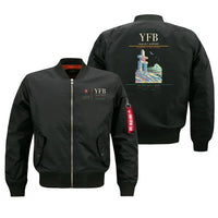 Thumbnail for Iqaluit Airport (YFB) design on black bomber jacket