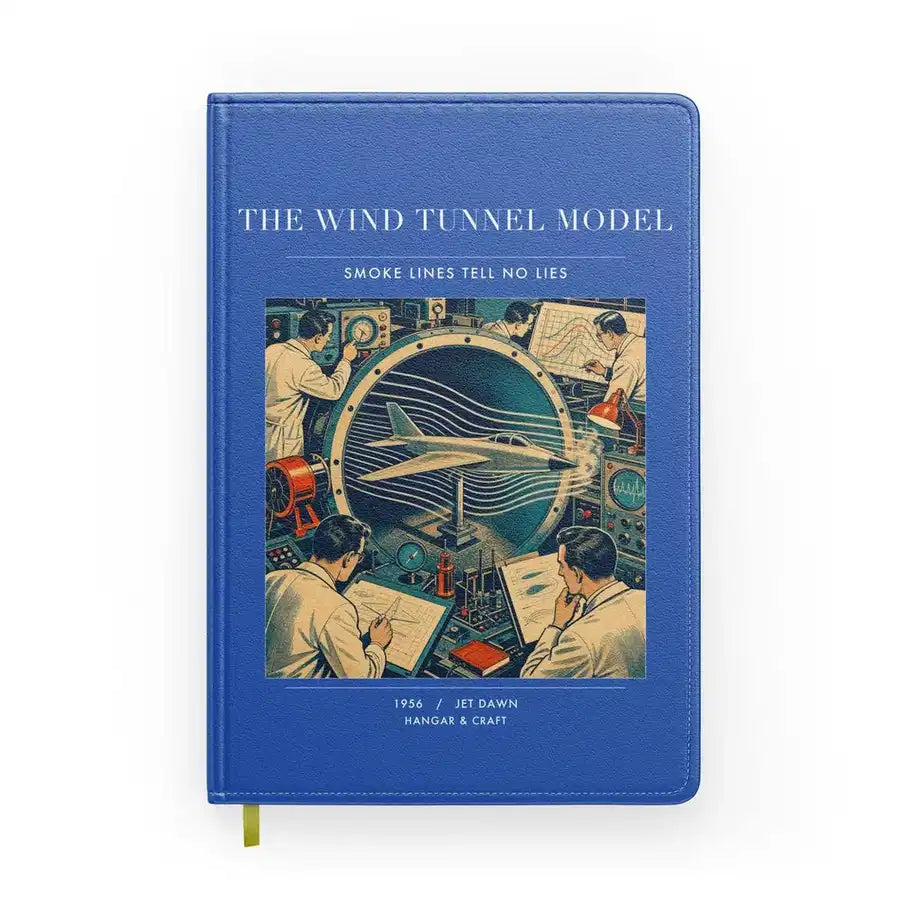 VINTAGE G4174 - The Wind Tunnel Model - Designed Notebooks design on blue