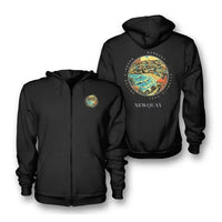 Thumbnail for NEWQUAY - Badge - Zipped Hoodie - Black