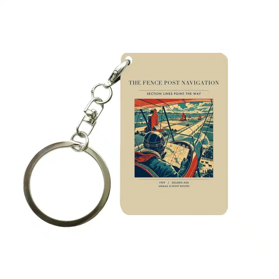 VINTAGE G4390 - The Fence Post Navigation - Designed Key Chain design on beige