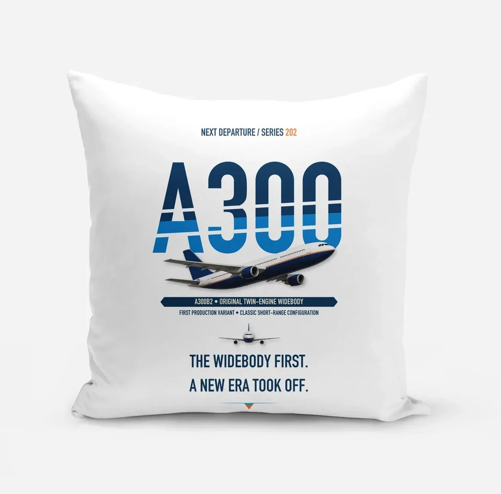 Airbus A300B2 design on white pillow