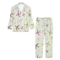 Thumbnail for Seamless 3D Airplanes men button pajamas - view 2