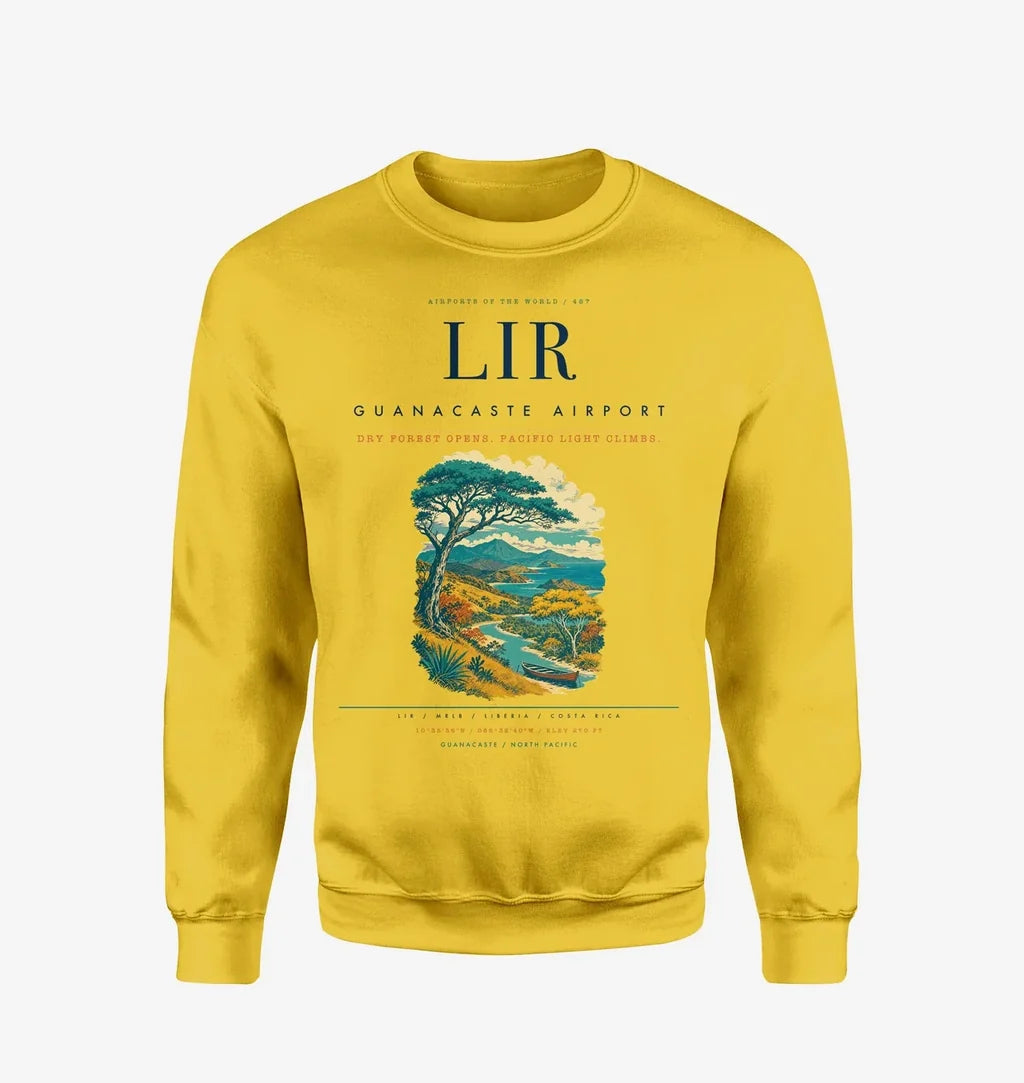 Guanacaste Airport (LIR) design on yellow sweatshirt