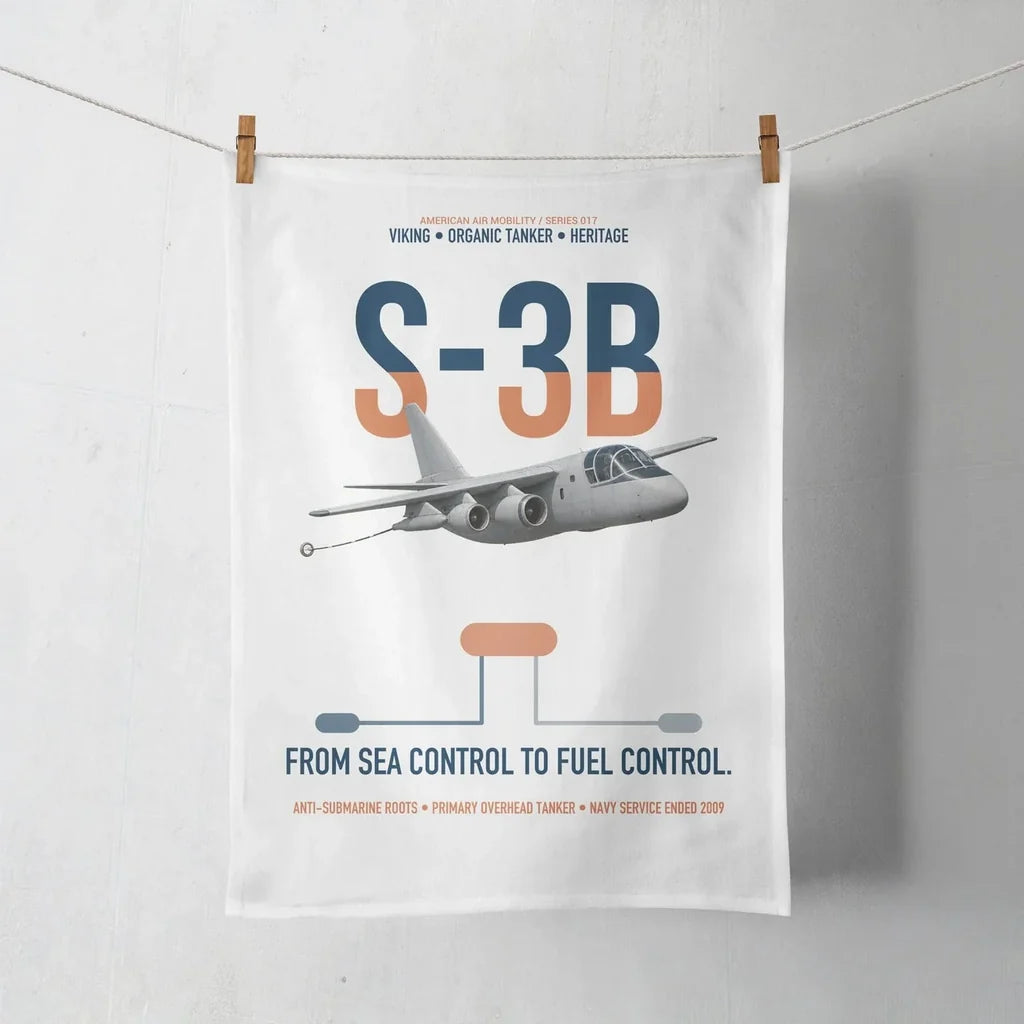 S-3B Viking design on white towel