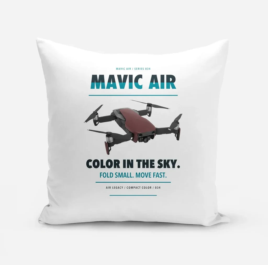 DJI Mavic Air design on white pillow