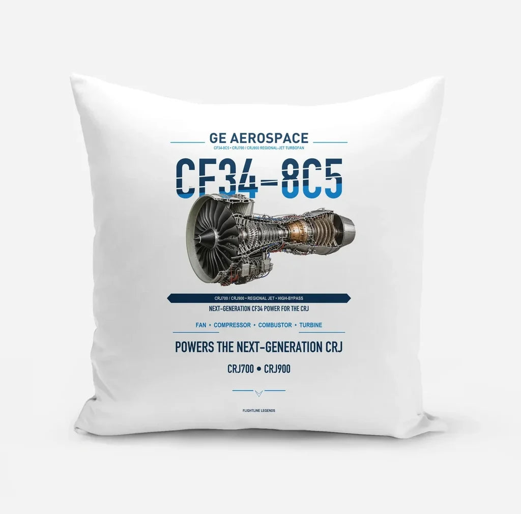 CF34-8C5 design on white pillow
