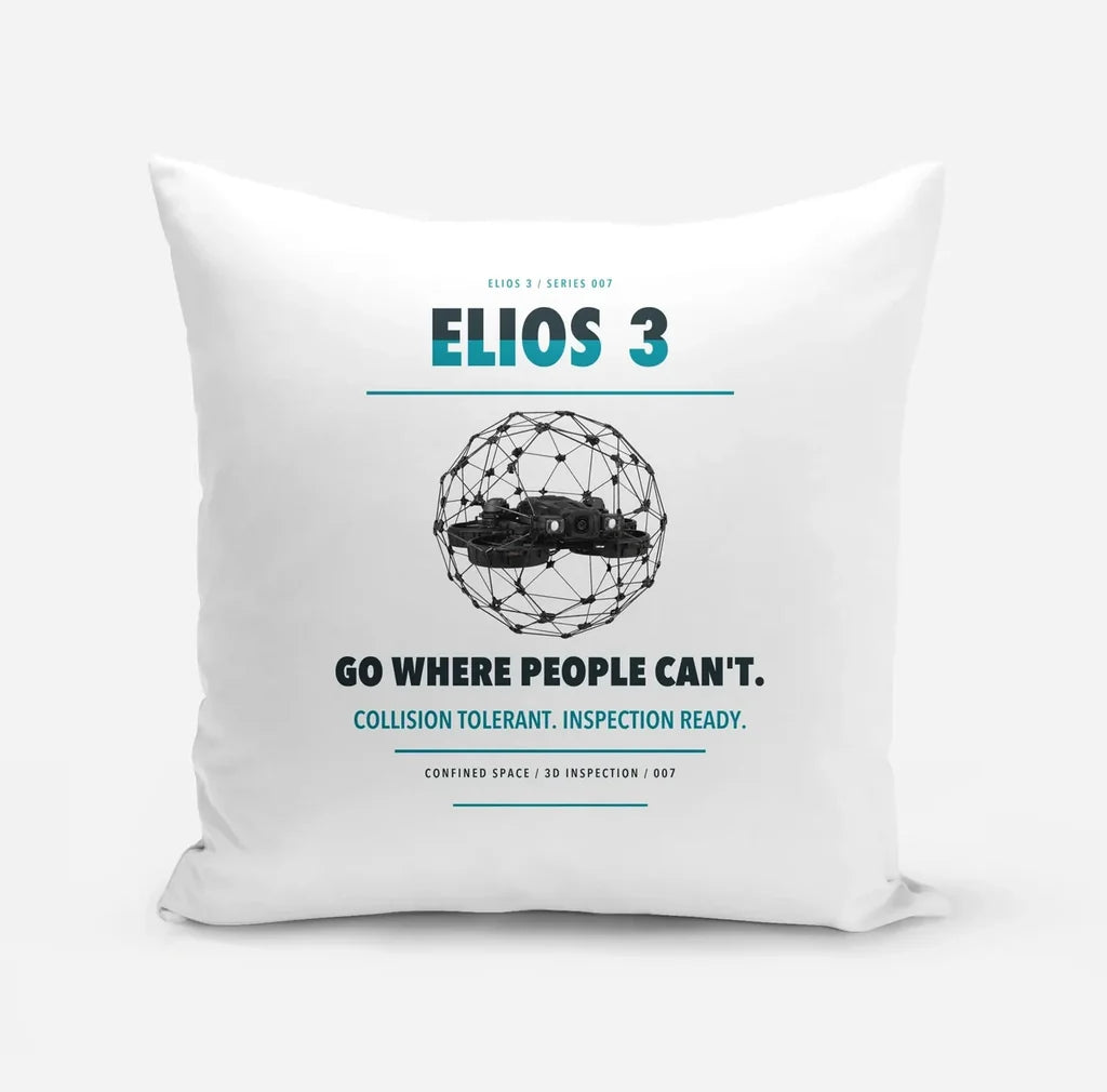 Flyability Elios 3 design on white pillow