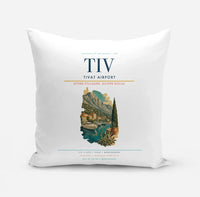 Thumbnail for Tivat Airport (TIV) design on white pillow