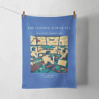 Thumbnail for VINTAGE G4375 - The Control Tower Tea - Designed Towels design on blue
