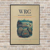 Thumbnail for Wrangell Airport WRG vertical canvas print - framed - beige background