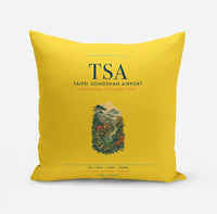 Thumbnail for Taipei Songshan Airport (TSA) design on yellow pillow