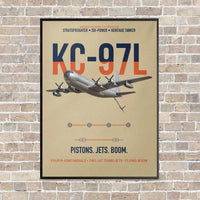 Thumbnail for KC-97L STRATOFREIGHTER vertical canvas print - framed - beige background