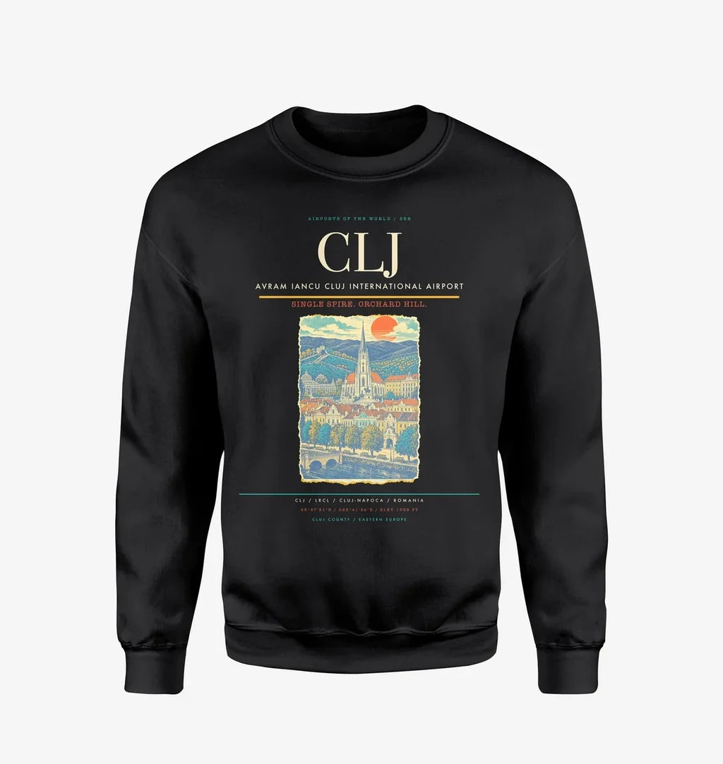 Avram Iancu Cluj International Airport CLJ Sweatshirt - Black
