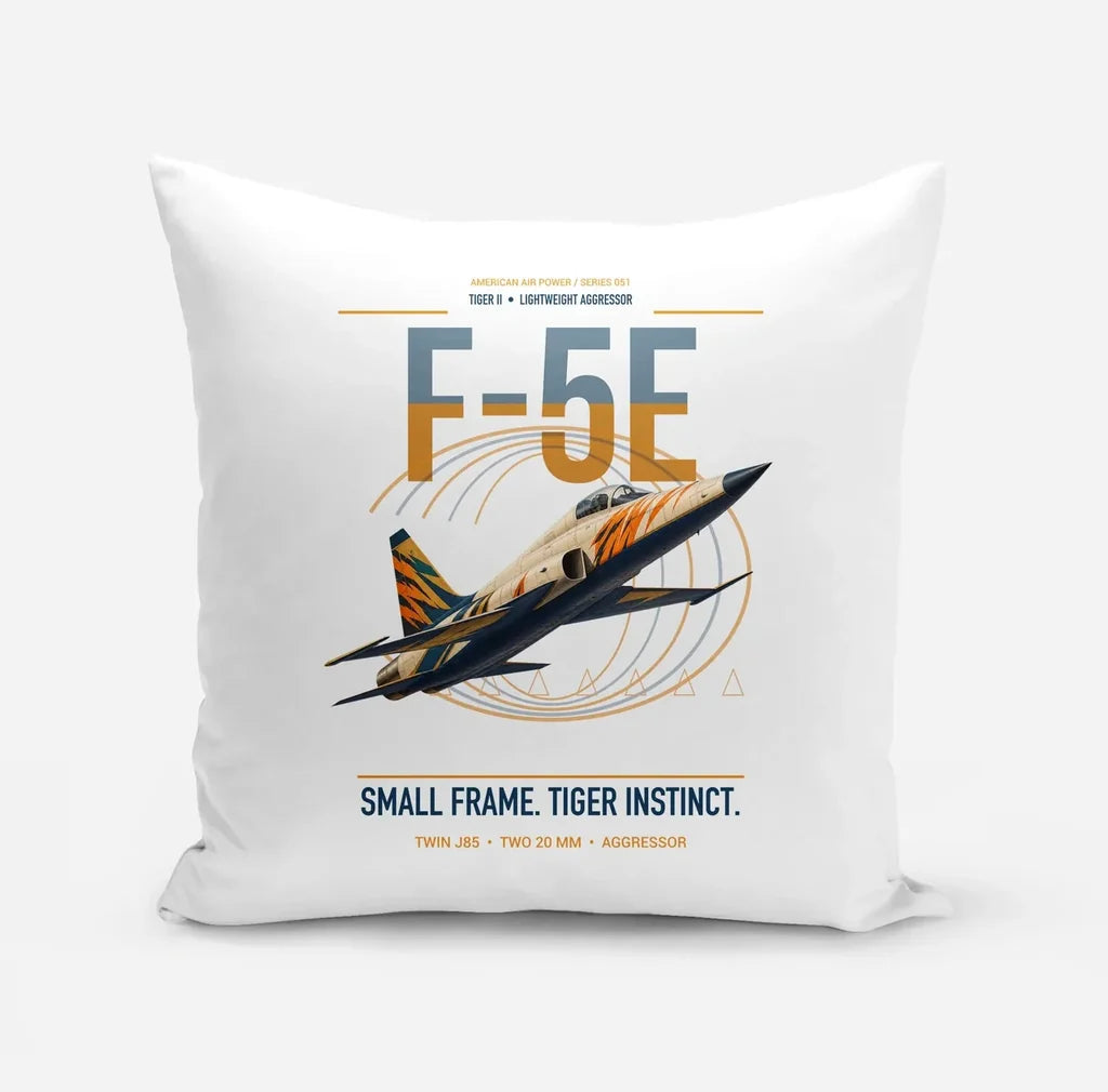 F-5E Tiger II design on white pillow