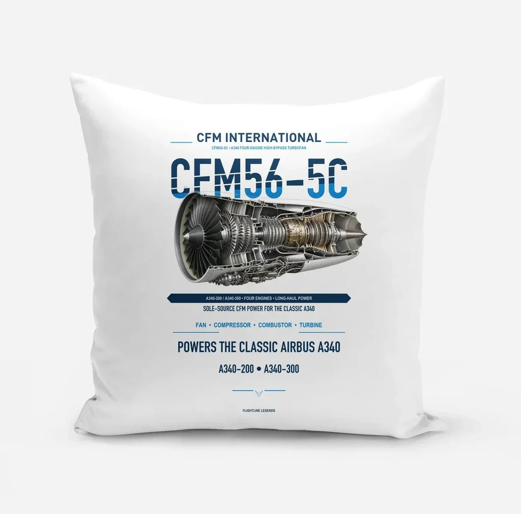 CFM56-5C design on white pillow