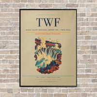 Thumbnail for Magic Valley Regional Airport TWF — Twin Falls vertical canvas print - framed - beige background