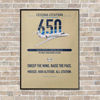 Thumbnail for Cessna Citation 650 - Citation III vertical canvas print - framed - beige background