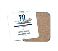 Thumbnail for Fokker 70 design on white 1 piece coaster