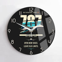 Thumbnail for Boeing 787-8 Dreamliner design on black no frame wall clock