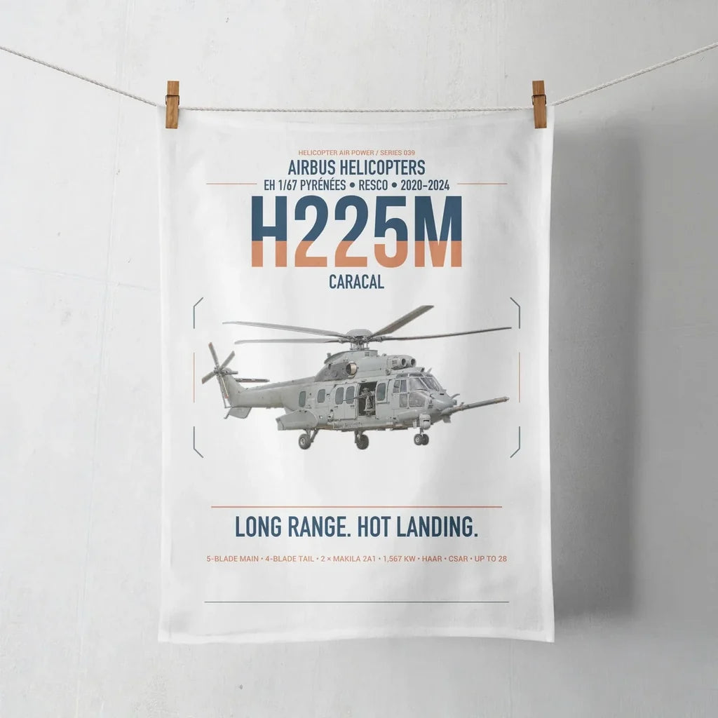 Airbus Helicopters H225M Caracal design on white towel