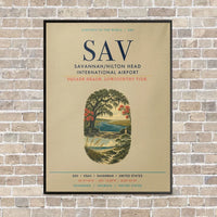 Thumbnail for Savannah-Hilton Head International Airport SAV vertical canvas print - framed - beige background