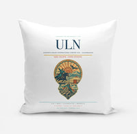 Thumbnail for Chinggis Khaan International Airport (ULN) design on white pillow