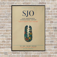 Thumbnail for Juan Santamaría International Airport SJO vertical canvas print - framed - beige background