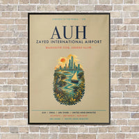 Thumbnail for Zayed International Airport Abu Dhabi AUH vertical canvas print - framed - beige background