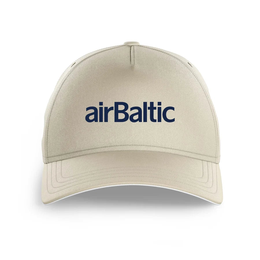 Airbaltic Airlines logo printed on beige cap