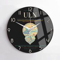 Thumbnail for Chinggis Khaan International Airport (ULN) design on black no frame wall clock