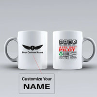 Thumbnail for Airline Pilot Label Ceramic White aviation design on ceramic mug, premium ceramic with glazed finish.