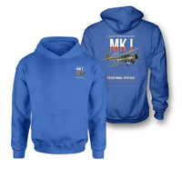 Thumbnail for Fairey Swordfish Mk I design on blue double-side hoodie, double-side print